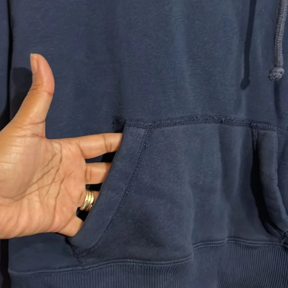 HOLLISTER Oversized Logo Graphic Hoodie- Navy Blue - Size Small - Picture 3 of 5